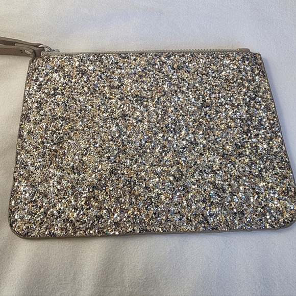 Old Navy Silver Glitter Wristlet Clutch - Picture 3 of 7